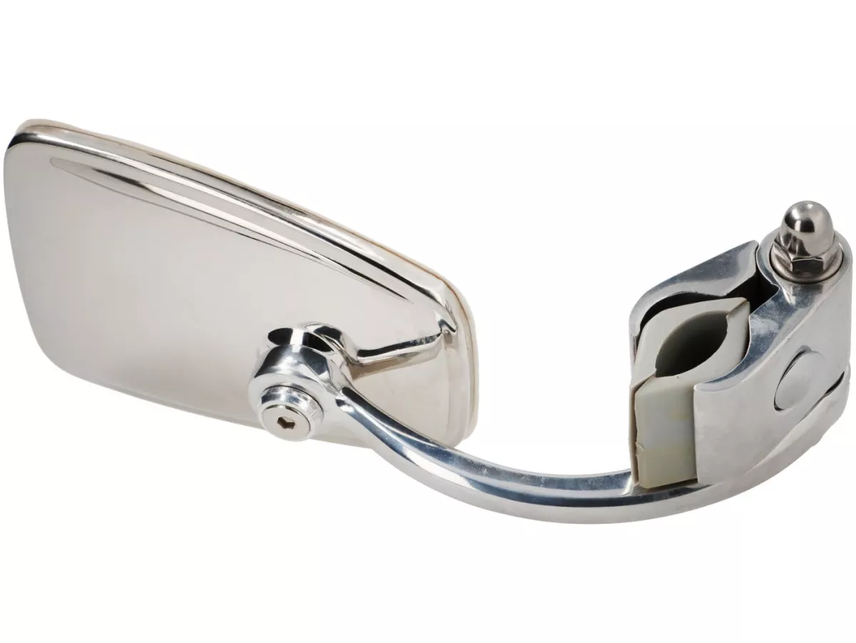 Mirror -Ulma Style, clip on- Chrome, rectangular - lhs