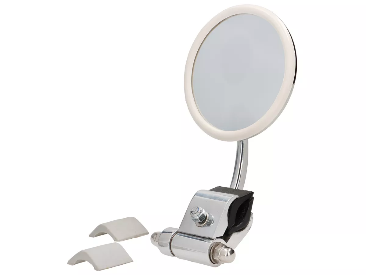 Mirror -Ulma Style, clip on- Chrome, round - lhs