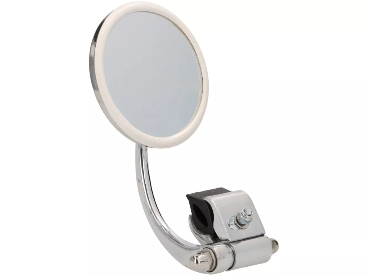 Mirror -Ulma Style, clip on- Chrome, round - lhs