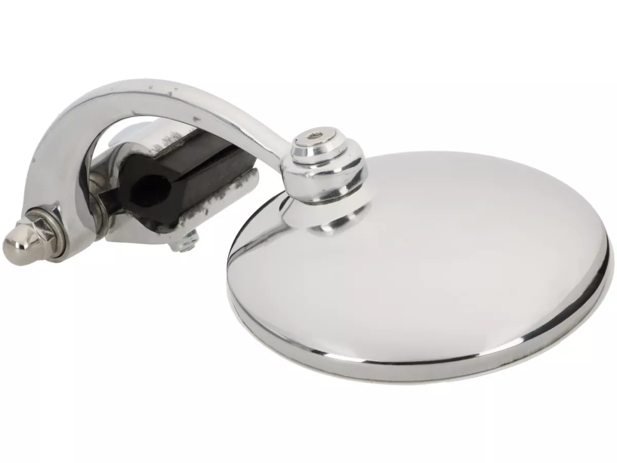 Mirror -Ulma Style, clip on- Chrome, round - lhs