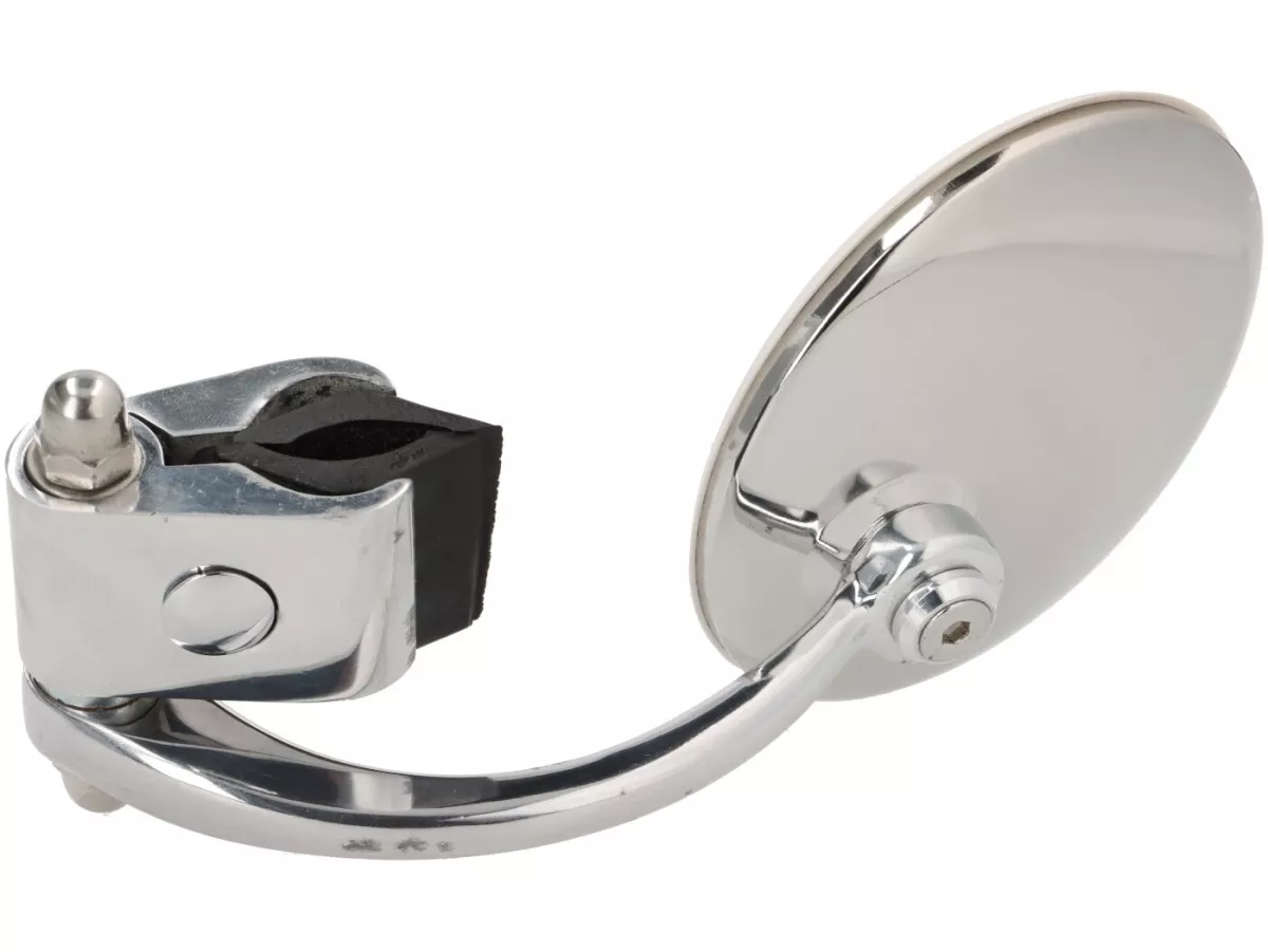 Mirror -Ulma Style, clip on- Chrome, round - lhs