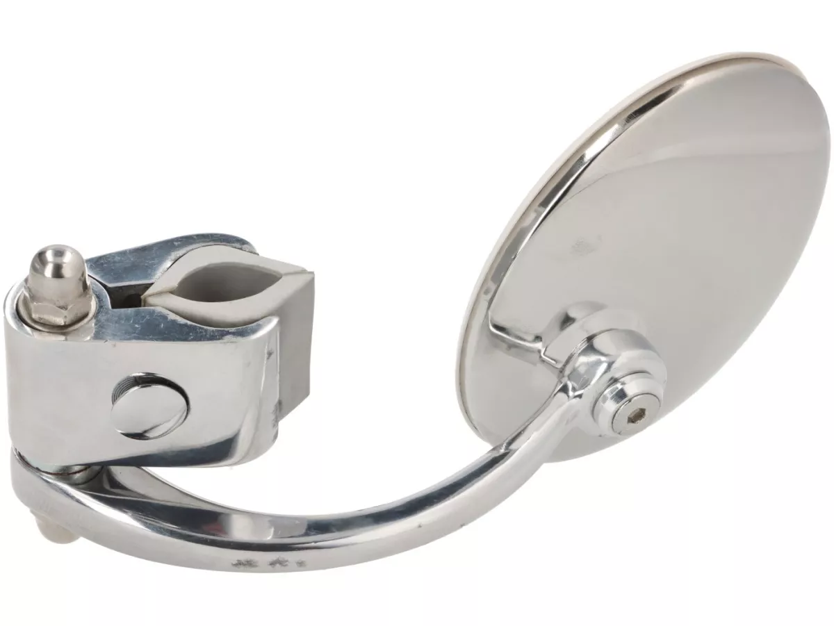 Mirror -Ulma Style, clip on- Chrome, round - lhs