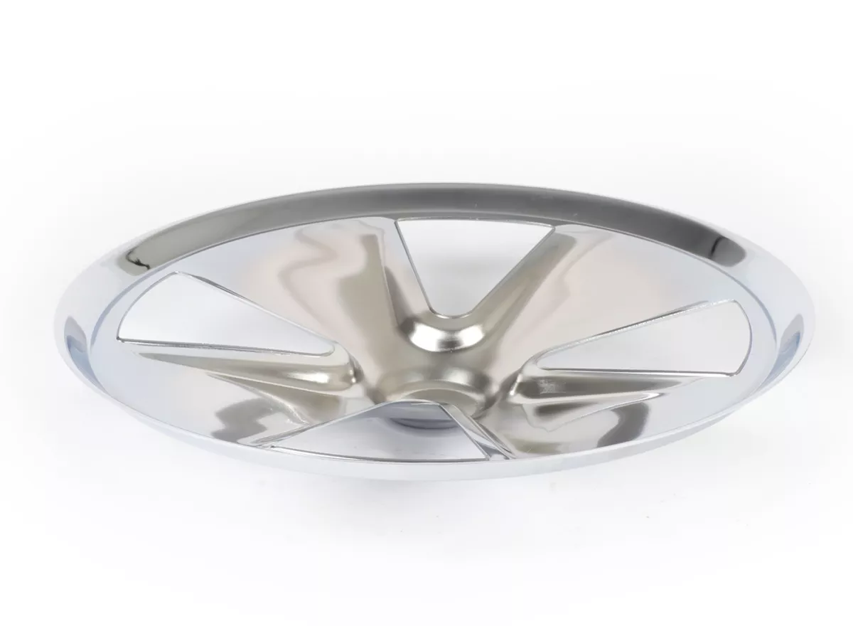 Wheel disc -OEM QUALITY, 4 spoke- for 10 open rim type - Vespa V50, V90, PV125, ET3, PK, GT, GTR, TS, GL, GS VS5T, Sprint, T4, Rally, PX, T5 125ccm - chrome