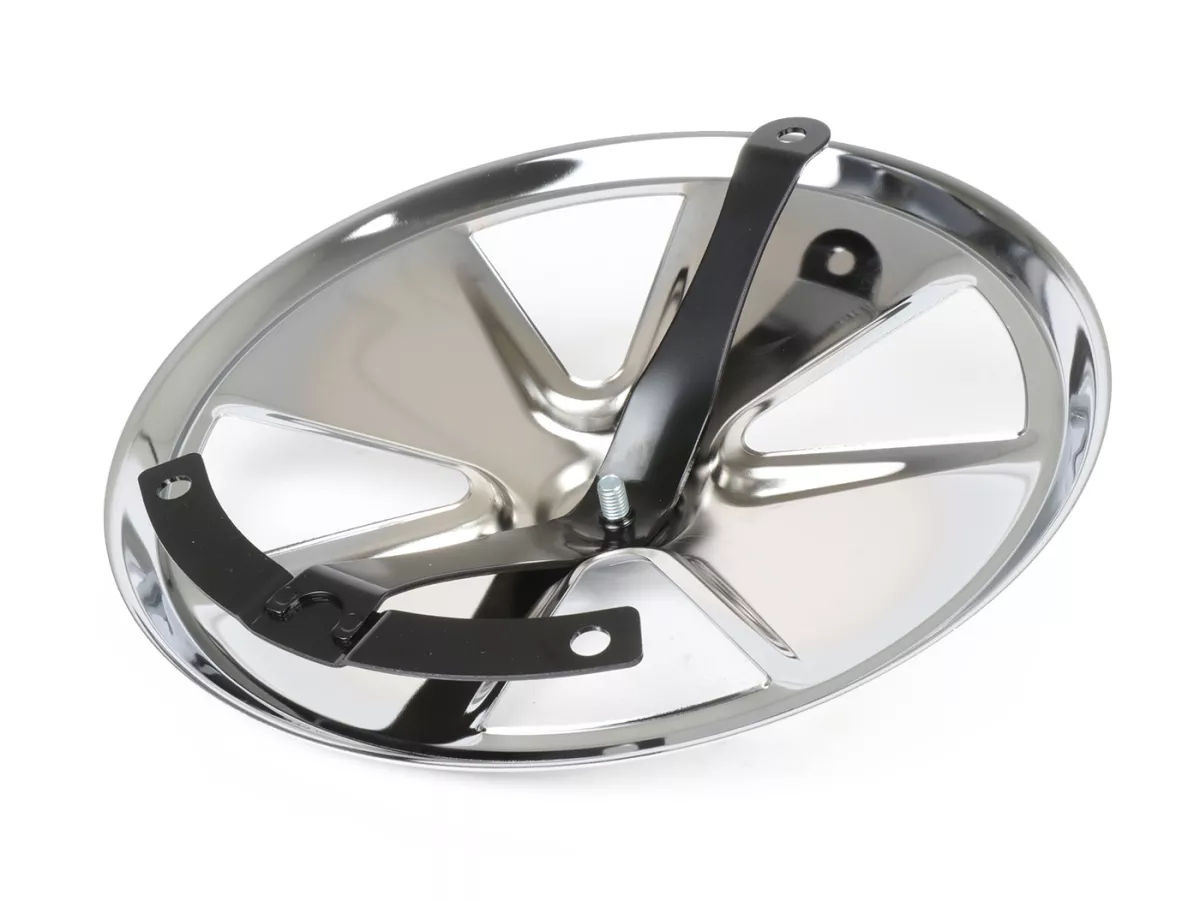 Wheel disc -OEM QUALITY, 4 spoke- for 10 open rim type - Vespa V50, V90, PV125, ET3, PK, GT, GTR, TS, GL, GS VS5T, Sprint, T4, Rally, PX, T5 125ccm - chrome
