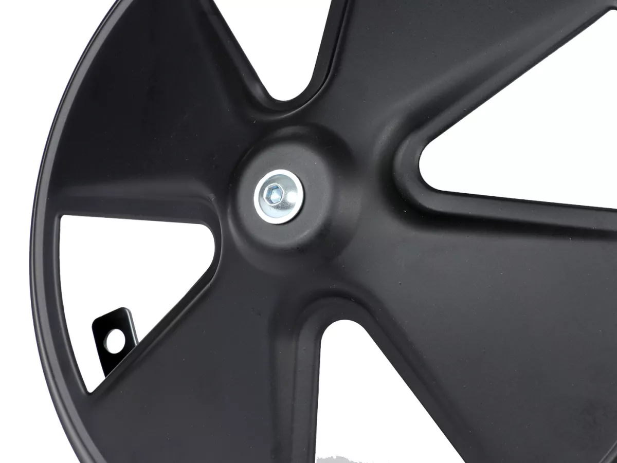 Wheel disc -OEM QUALITY, 4 spoke- for 10 open rim type - Vespa V50, V90, PV125, ET3, PK, GT, GTR, TS, GL, GS VS5T, Sprint, T4, Rally, PX, T5 125ccm - black
