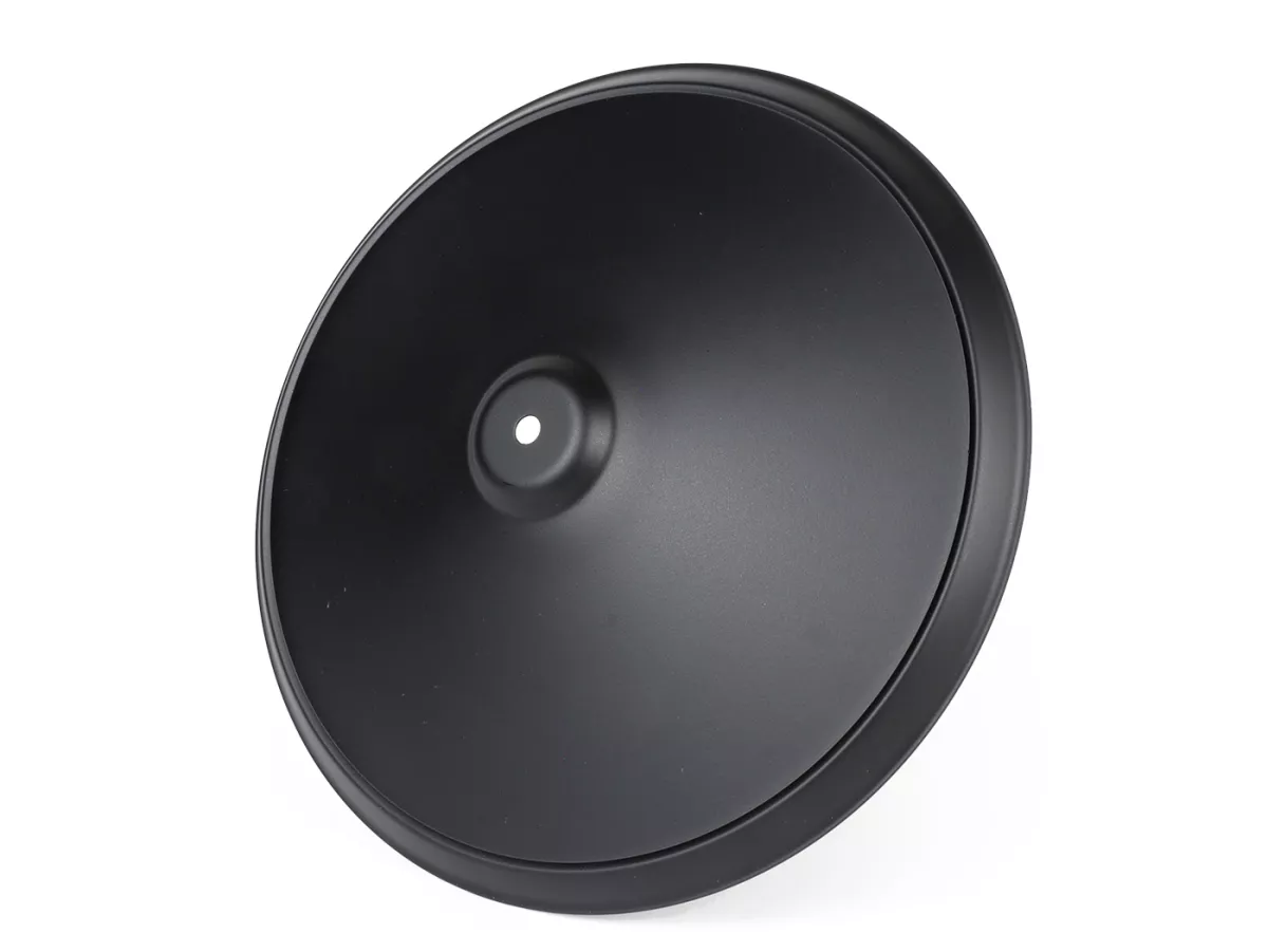Wheel disc -OEM QUALITY, Moon-Cap- for 10 open rim type - Vespa V50, V90, PV125, ET3, PK, GT, GTR, TS, GL, GS VS5T, Sprint, T4, Rally, PX, T5 125ccm - matt black