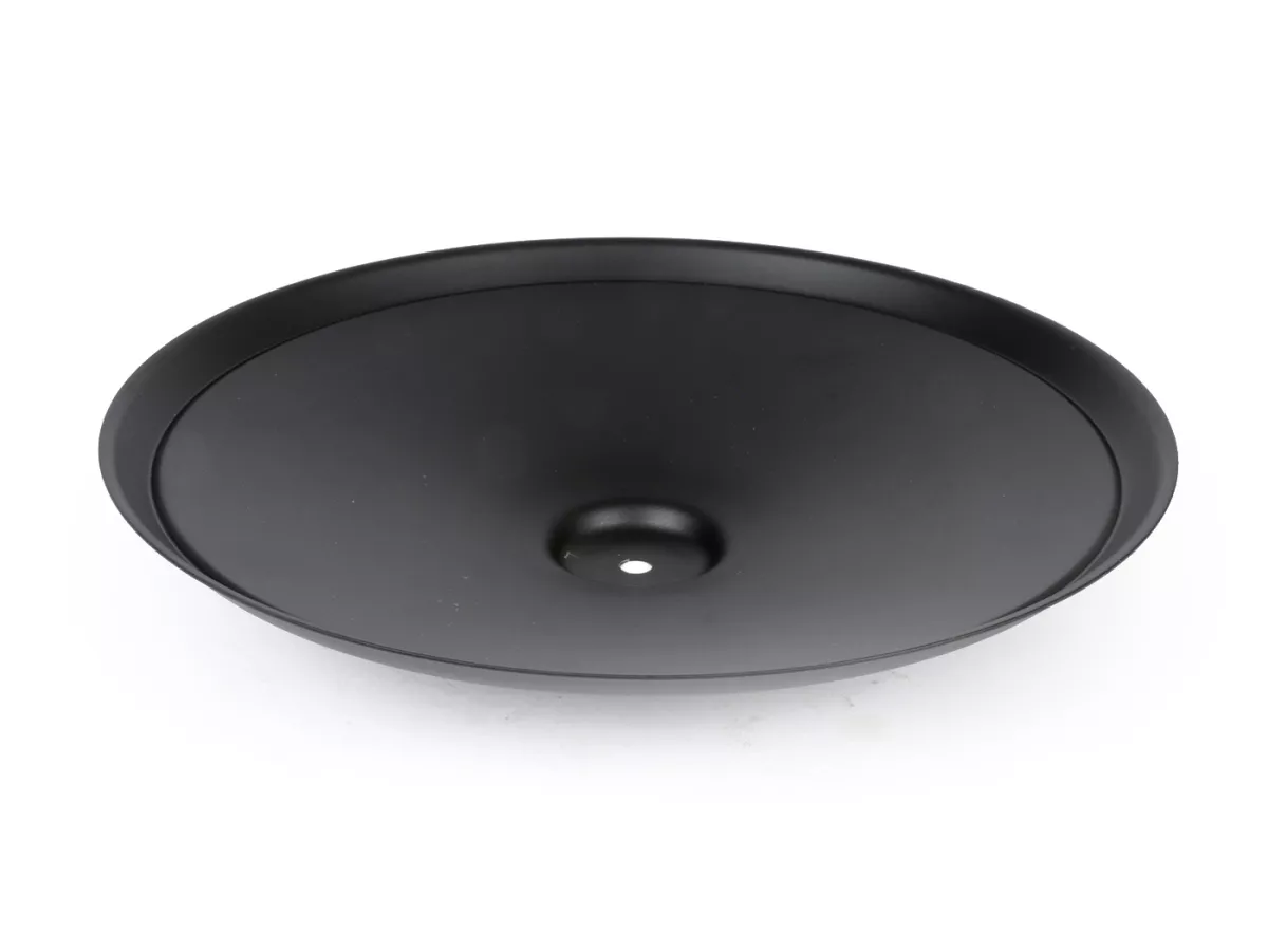 Wheel disc -OEM QUALITY, Moon-Cap- for 10 open rim type - Vespa V50, V90, PV125, ET3, PK, GT, GTR, TS, GL, GS VS5T, Sprint, T4, Rally, PX, T5 125ccm - matt black