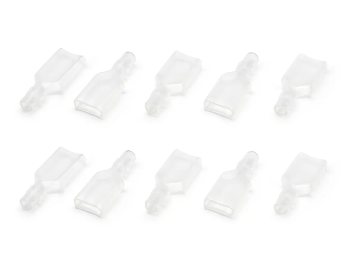 Manguito aislante para terminal de cable - conector plano 6,3mm Ø=0,5-1,0mm²- DIN 46248 - 10pcs.