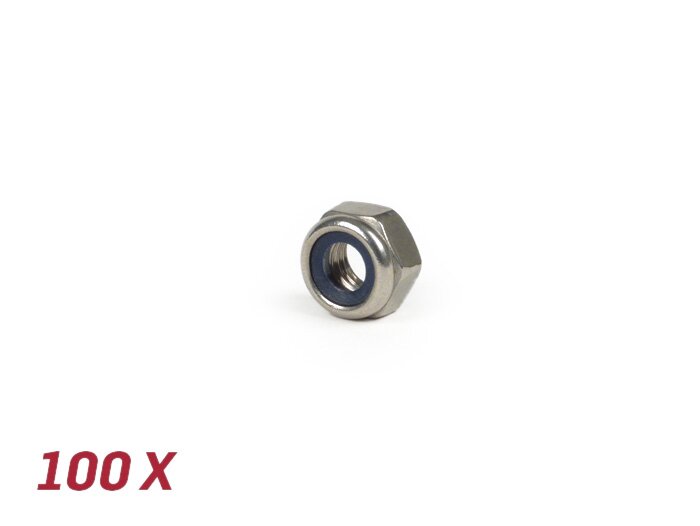 Écrou Nylstop -DIN 985 acier affiné- 100 unités - M8