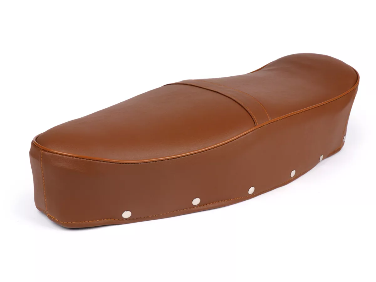 Seat -OEM QUALITÄT (fits also with tall fuel tank)- Vespa Sprint150 (VLB1T), GL150 (VLA1T), GT125 (VNL2T), GTR125 (VNL2T), Super, SS180 (VSC1T), Rally180 (VSD1T), Rally200 (VSE1T) - brown