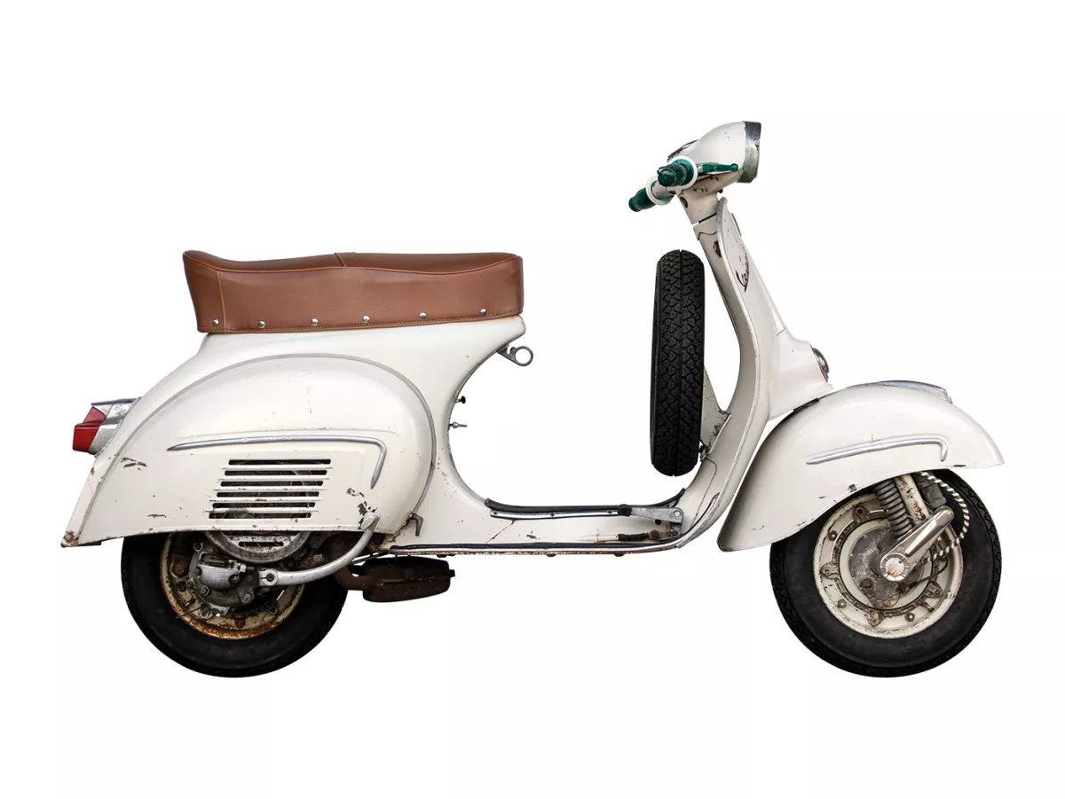 Seat -OEM QUALITÄT (fits also with tall fuel tank)- Vespa Sprint150 (VLB1T), GL150 (VLA1T), GT125 (VNL2T), GTR125 (VNL2T), Super, SS180 (VSC1T), Rally180 (VSD1T), Rally200 (VSE1T) - brown