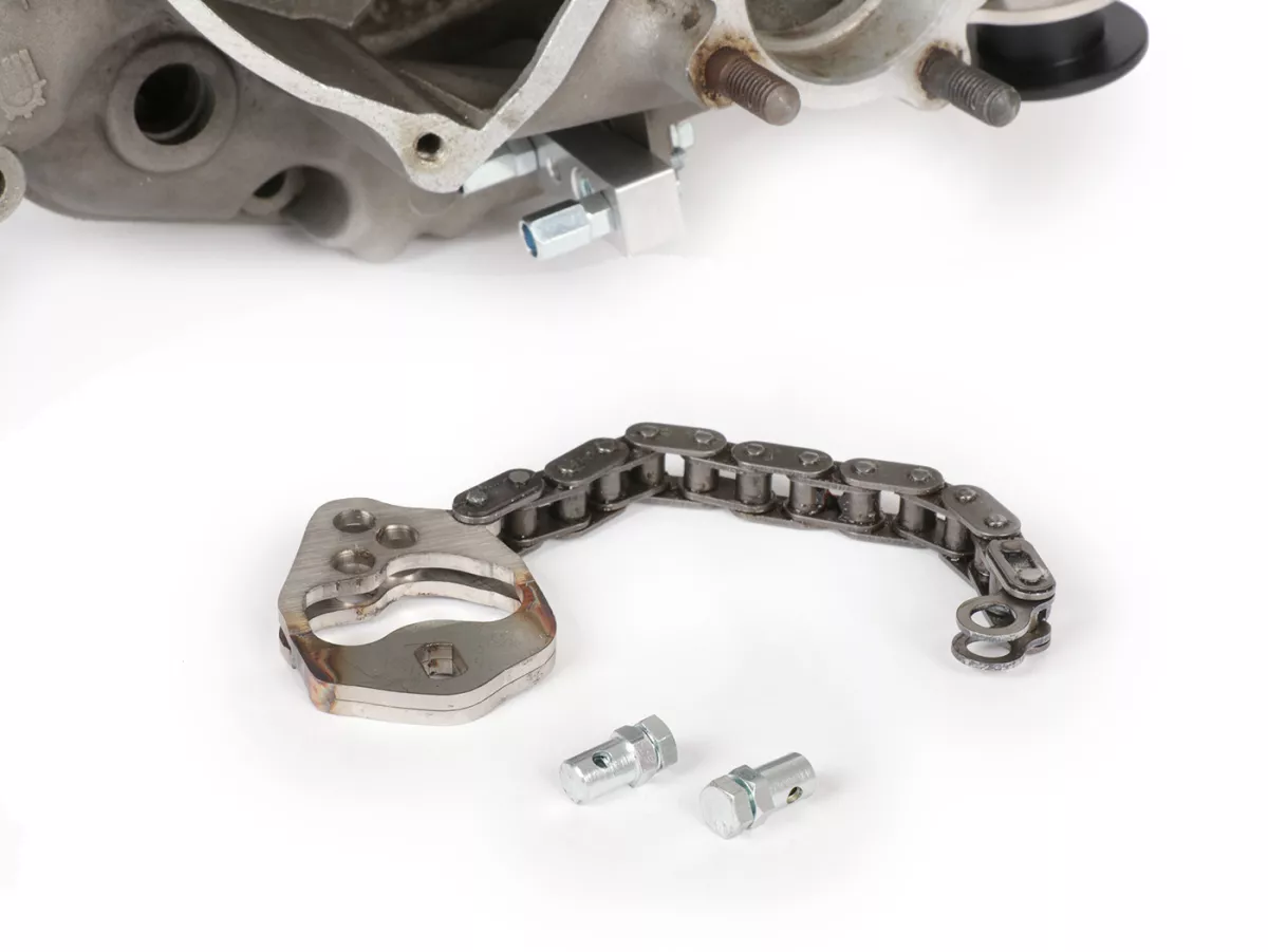 Motorhuis voor Vespa V50, V90, PV, ET3, PK S, PK XL, PK XL2, ETS, Motovespa PK75 (3-gaats inlaatspruitstuk, two-pull versnellingspook, Elestart)