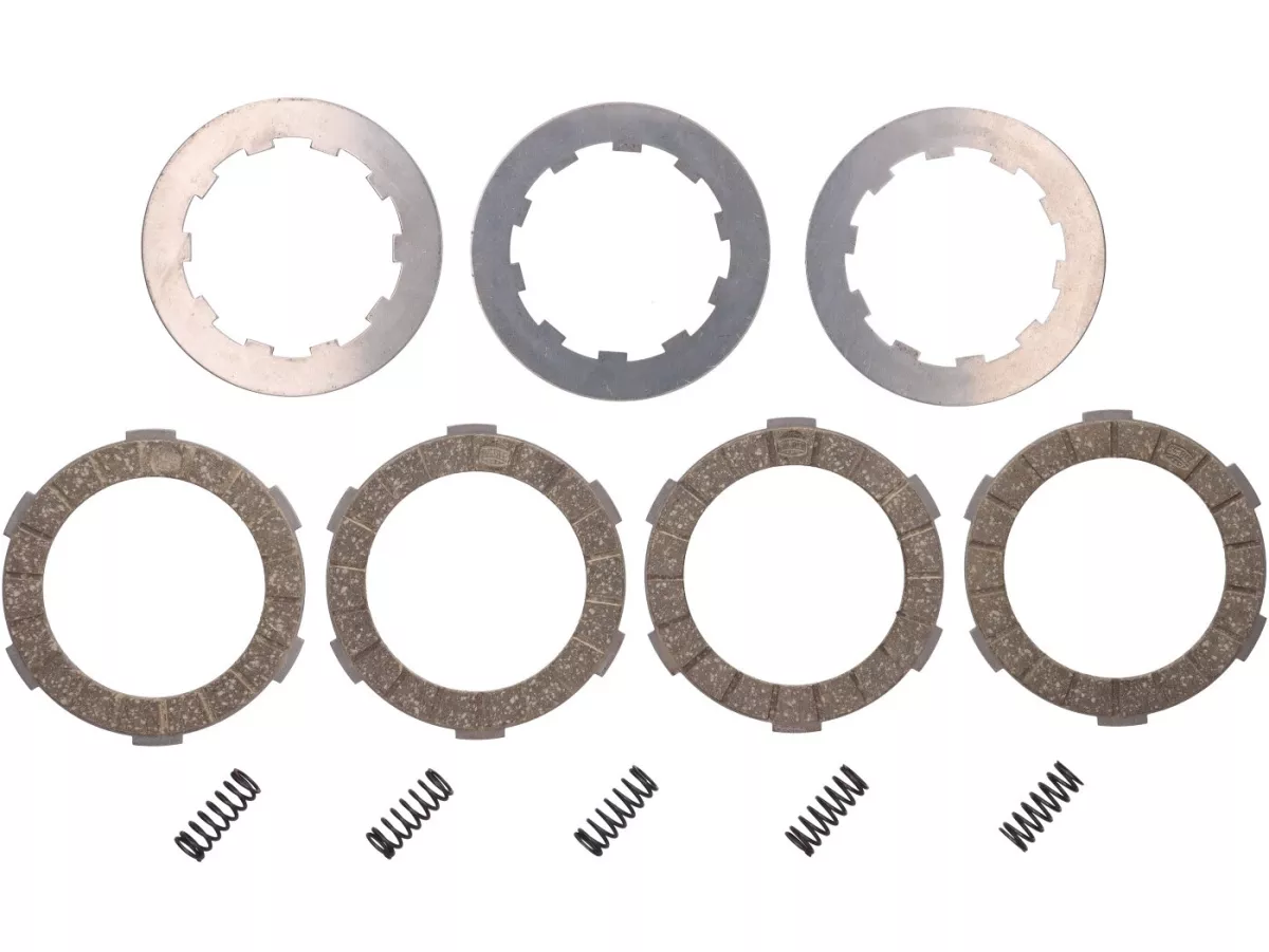 Clutch friction plate set -SURFLEX 4 friction plates- Lambretta (series 1-3) (incl. springs and steel plates)
