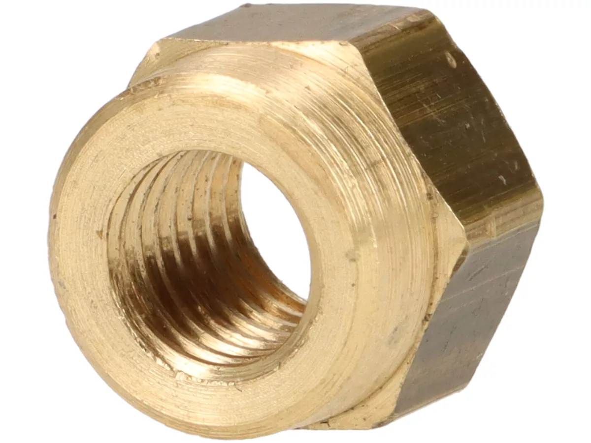 Nut -similar to DIN 934- M7 - brass (used for exhaust/U-bend Lambretta)