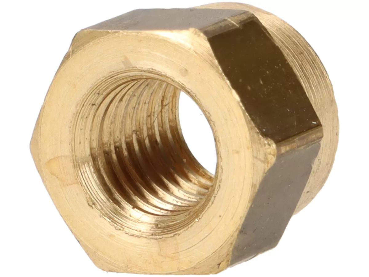 Nut -similar to DIN 934- M7 - brass (used for exhaust/U-bend Lambretta)