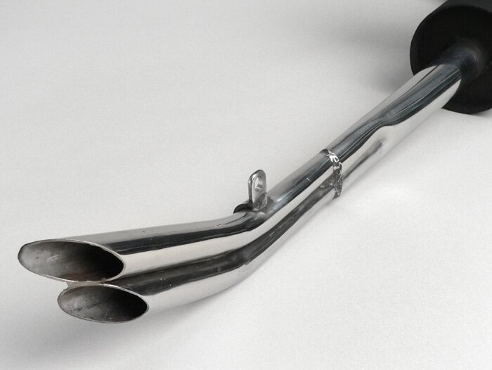 Knalpot -LAMBRETTA 60-an Replika - Lambretta Seri 1-3 - Baja tahan karat / hitam - LI 125, LI 150, LiS 125, LiS 150, TV 175, SX, TV, GT, GP 125, 150, 200