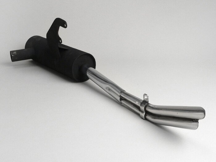 Knalpot -LAMBRETTA 60-an Replika - Lambretta Seri 1-3 - Baja tahan karat / hitam - LI 125, LI 150, LiS 125, LiS 150, TV 175, SX, TV, GT, GP 125, 150, 200
