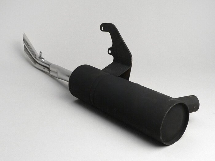Knalpot -LAMBRETTA 60-an Replika - Lambretta Seri 1-3 - Baja tahan karat / hitam - LI 125, LI 150, LiS 125, LiS 150, TV 175, SX, TV, GT, GP 125, 150, 200