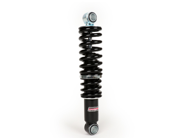 Achterschokdemper -CARBONE, 305mm, dubbele veer- Lambretta LI (serie 3), LIS, SX, TV (serie 3), DL, GP - Zwart/Zwart