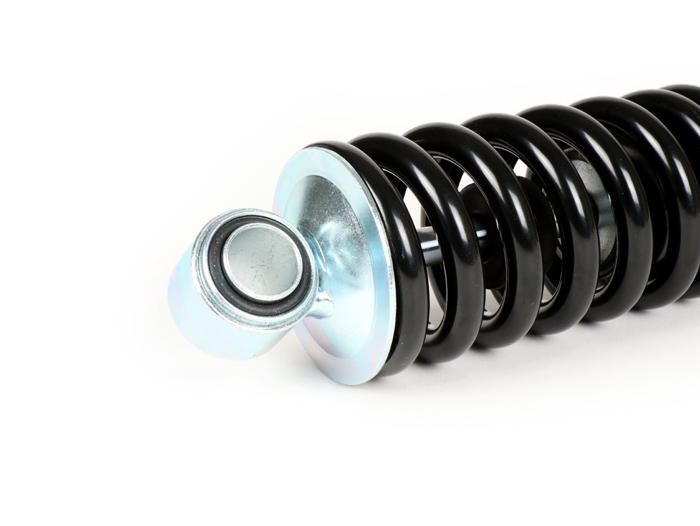 Achterschokdemper -CARBONE, 305mm, dubbele veer- Lambretta LI (serie 3), LIS, SX, TV (serie 3), DL, GP - Zwart/Zwart