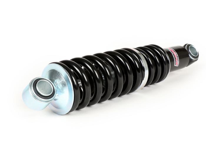 Achterschokdemper -CARBONE, 305mm, dubbele veer- Lambretta LI (serie 3), LIS, SX, TV (serie 3), DL, GP - Zwart/Zwart