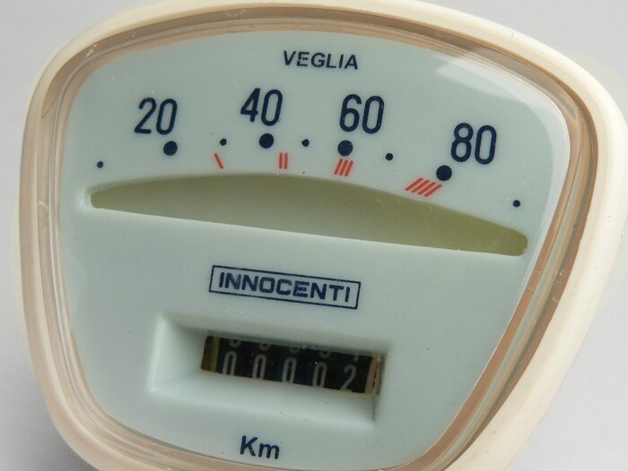 Speedometer -IMPOR- Lambretta- LI (Seri 3), LIS, TV (Seri 3), SX 150 - 80mph