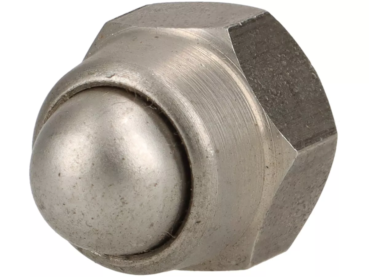 Dopmoer -DIN 986- M8 x 1,25, SW=14 (gebruikt voor remtrommel Lambretta LI, LIS, SX, TV, DL, GP, J, Lui) - roestvrij staal