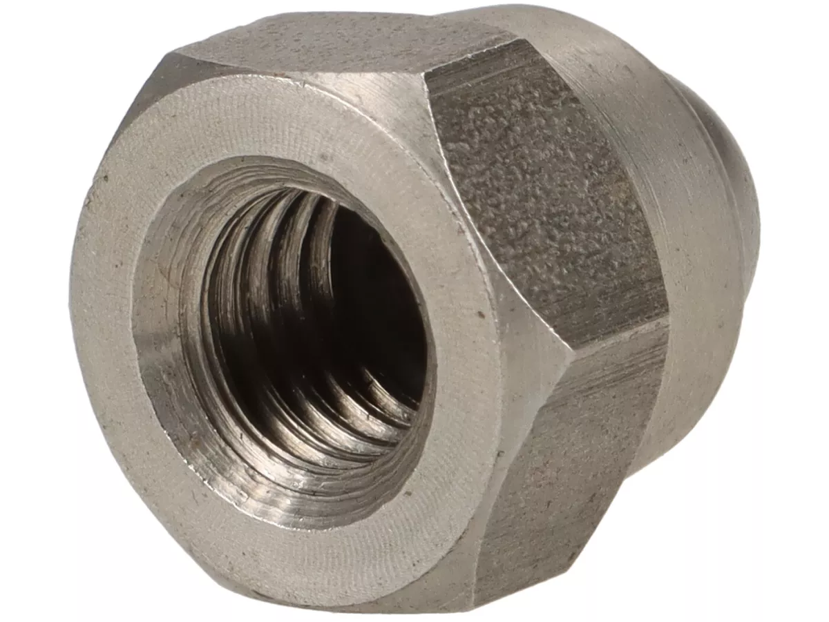 Dopmoer -DIN 986- M8 x 1,25, SW=14 (gebruikt voor remtrommel Lambretta LI, LIS, SX, TV, DL, GP, J, Lui) - roestvrij staal
