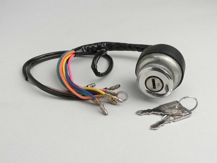 Ignition switch -LAMBRETTA- LI (series 3), LIS, SX, TV (series 2-3), DL, GP - models w/o battery