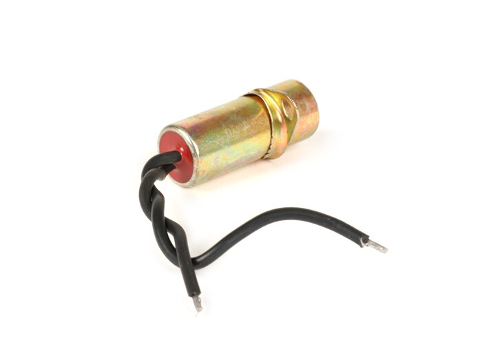 Capacitor -DUCATI/DANSI, Ø=14mm- Lambretta LI, LIS, SX, TV, DL, GP (1963-, 6-pole ignition), Lambretta J100, J125 (Dansi ignition), Lambretta Lui 75 S-SL (Dansi ignition)