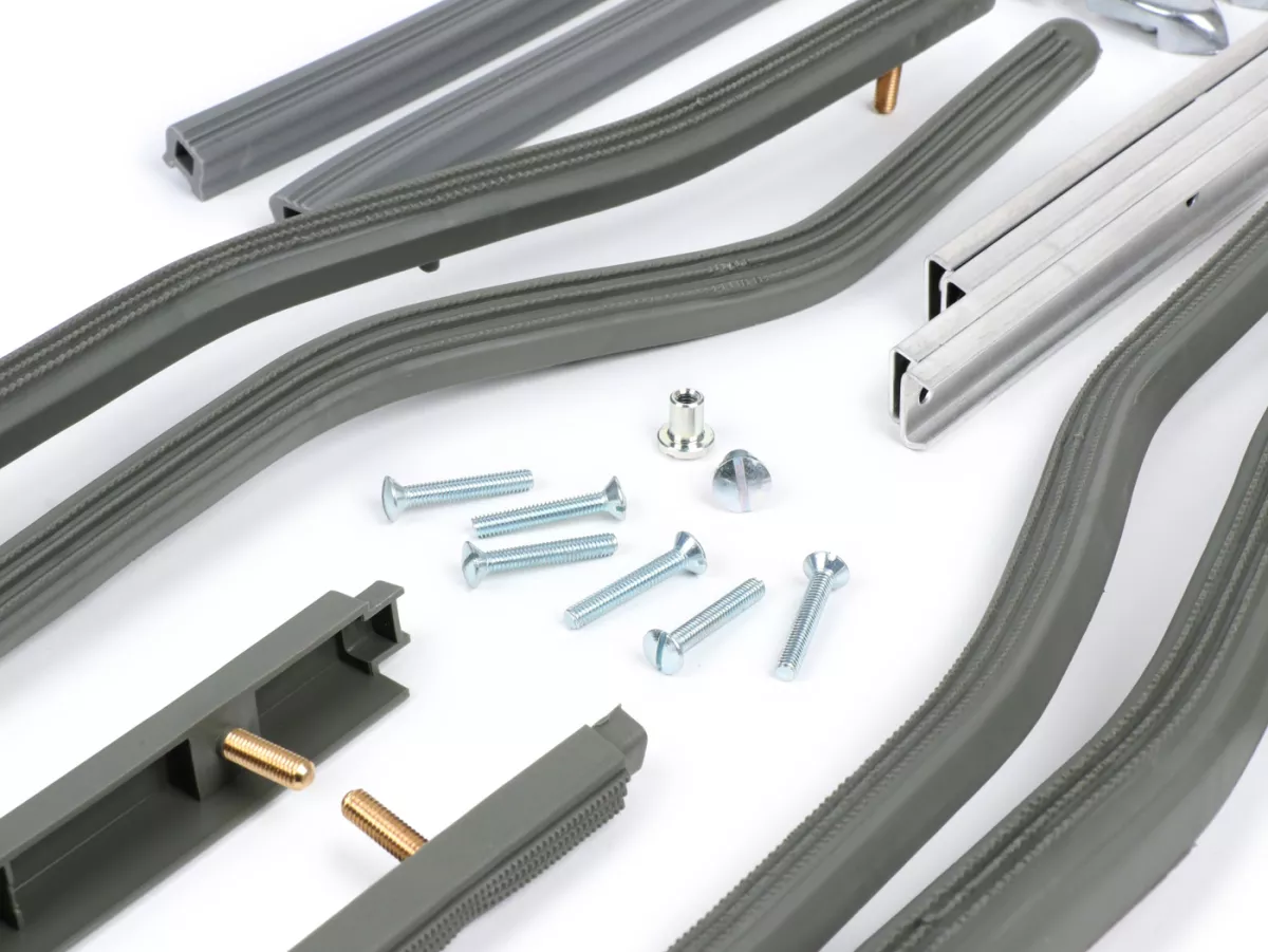 Step rail set complete incl. end pieces and fastening material -CASA LAMBRETTA- LI (Series 3), LIS, SX, TV (Series 3) - Gray