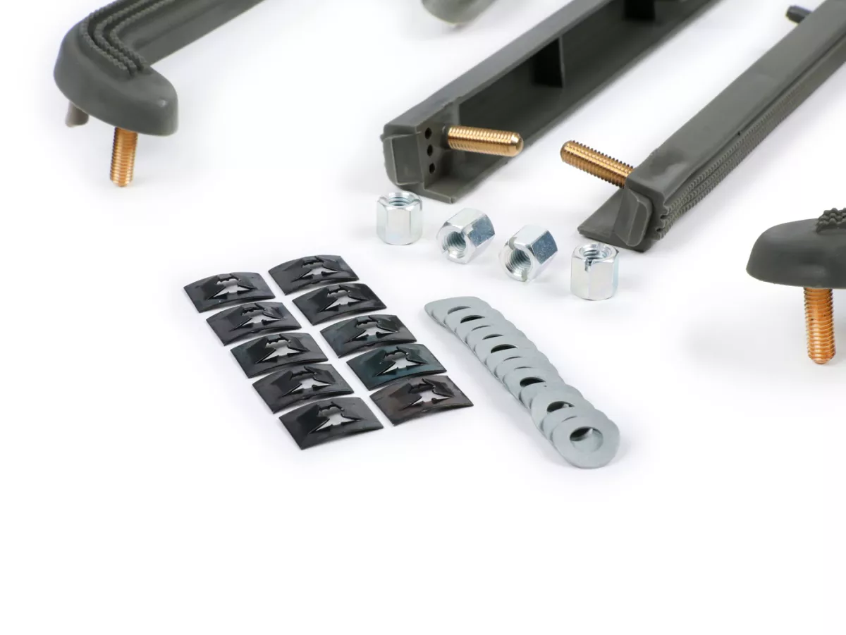 Step rail set complete incl. end pieces and fastening material -CASA LAMBRETTA- LI (Series 3), LIS, SX, TV (Series 3) - Gray