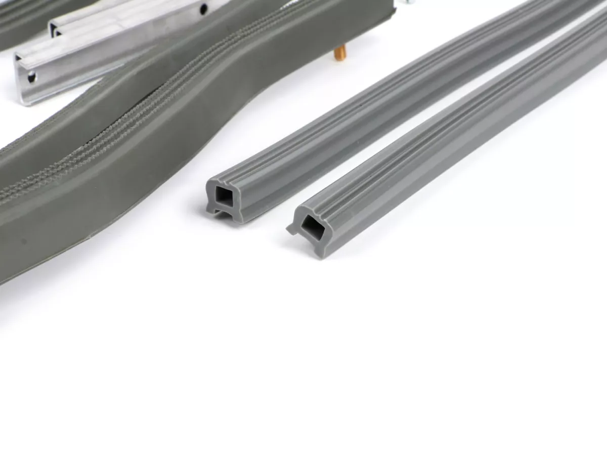 Step rail set complete incl. end pieces and fastening material -CASA LAMBRETTA- LI (Series 3), LIS, SX, TV (Series 3) - Gray