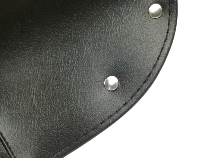 Saddle cover -LAMBRETTA front or rear- C, LC, D, LD - black (triangular shape)