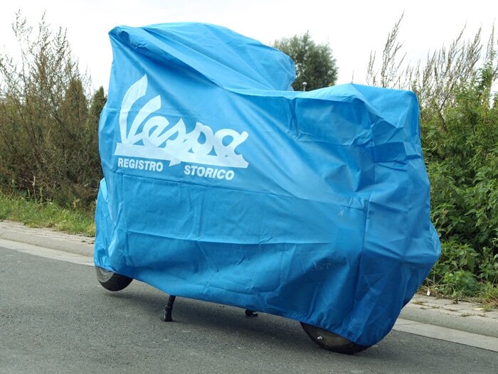 Terpal, garasi lipat, garasi skuter -VESPA Indoor- Biru