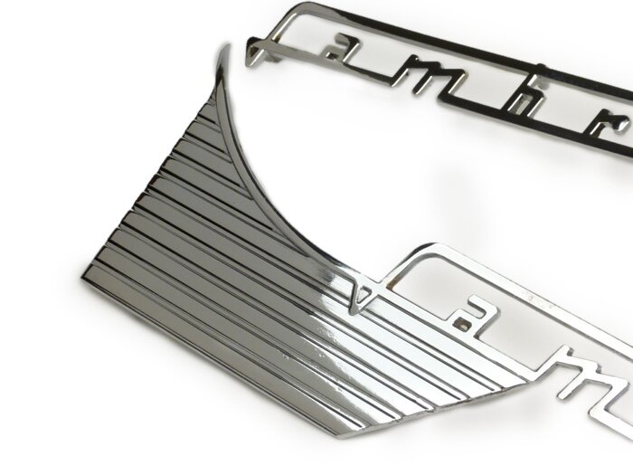 Zijafdekking belettering -CASA LAMBRETTA, chroom- Lambretta - LI (serie 1-2), TV (serie 1-2) - paar