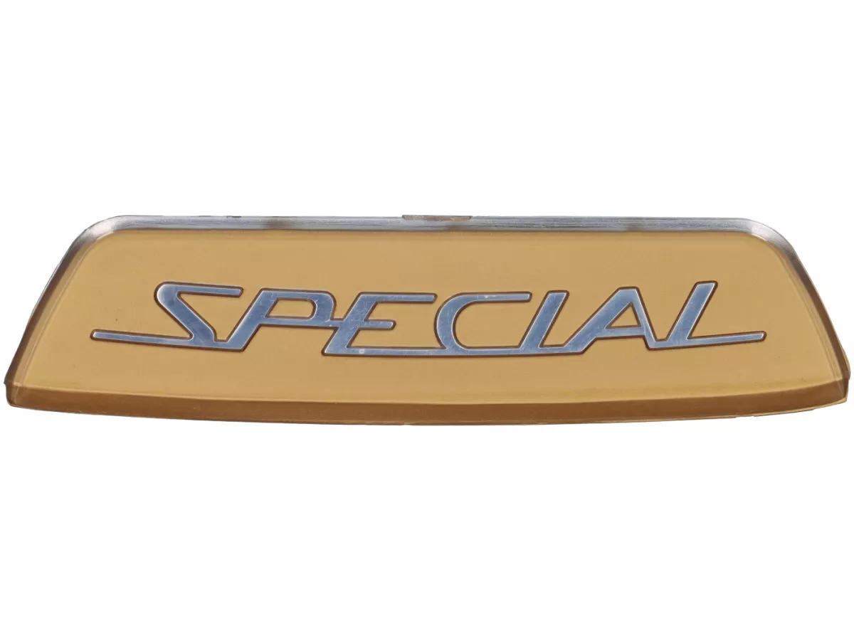 Rear badge -LAMBRETTA- Special - LIS 150 (05.1965 - 09.1965) - gold