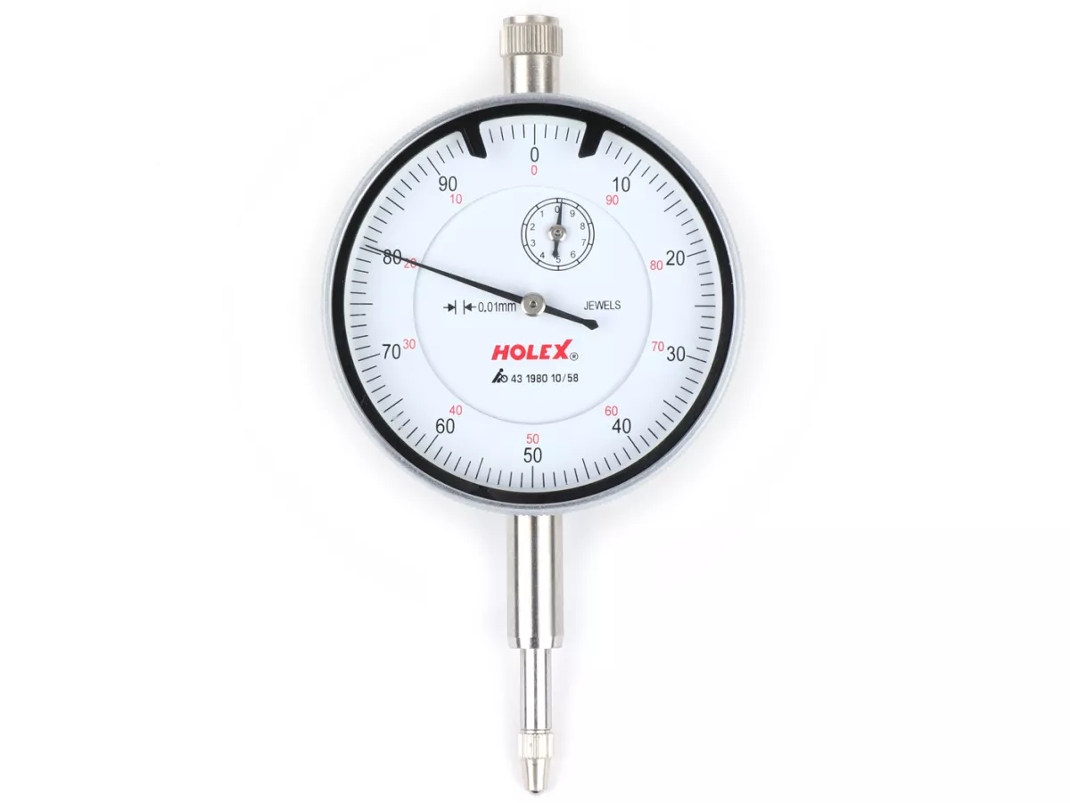 Meetklok -BGM ORIGINAL- Universeel 0,01-10mm- met houder voor cilinderbouten