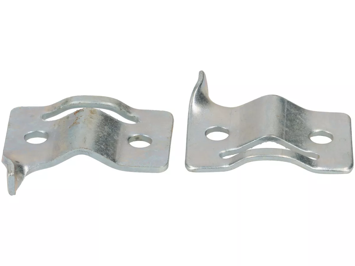 Plates for clamping rear side panel clip to the frame -LAMBRETTA- LI (series 3, -08.1967), LIS (-08.1967), SX (-08.1967), TV (series 3), J50, J100, J125
