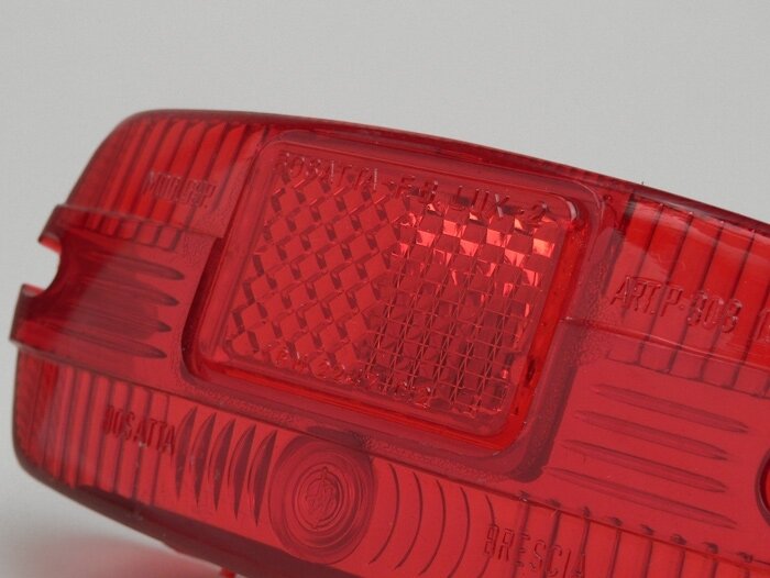 Taillight lens -LAMBRETTA- LI series 3&2 (since 1961), LI Special, SX, TV series 3&2 (since 1961) - sloped type Carello