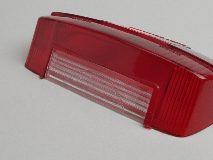 Taillight lens -LAMBRETTA- LI series 3&2 (since 1961), LI Special, SX, TV series 3&2 (since 1961) - sloped type Carello
