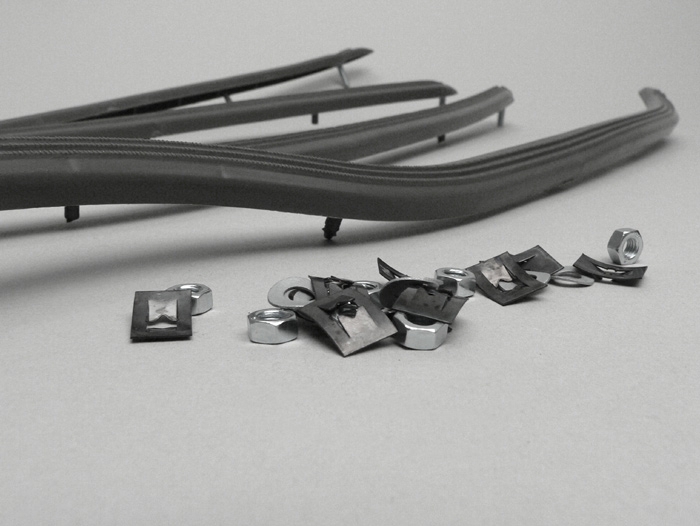 Rear footboard stip set -LAMBRETTA- LI (Series 1-2), TV (Series 2) - grey