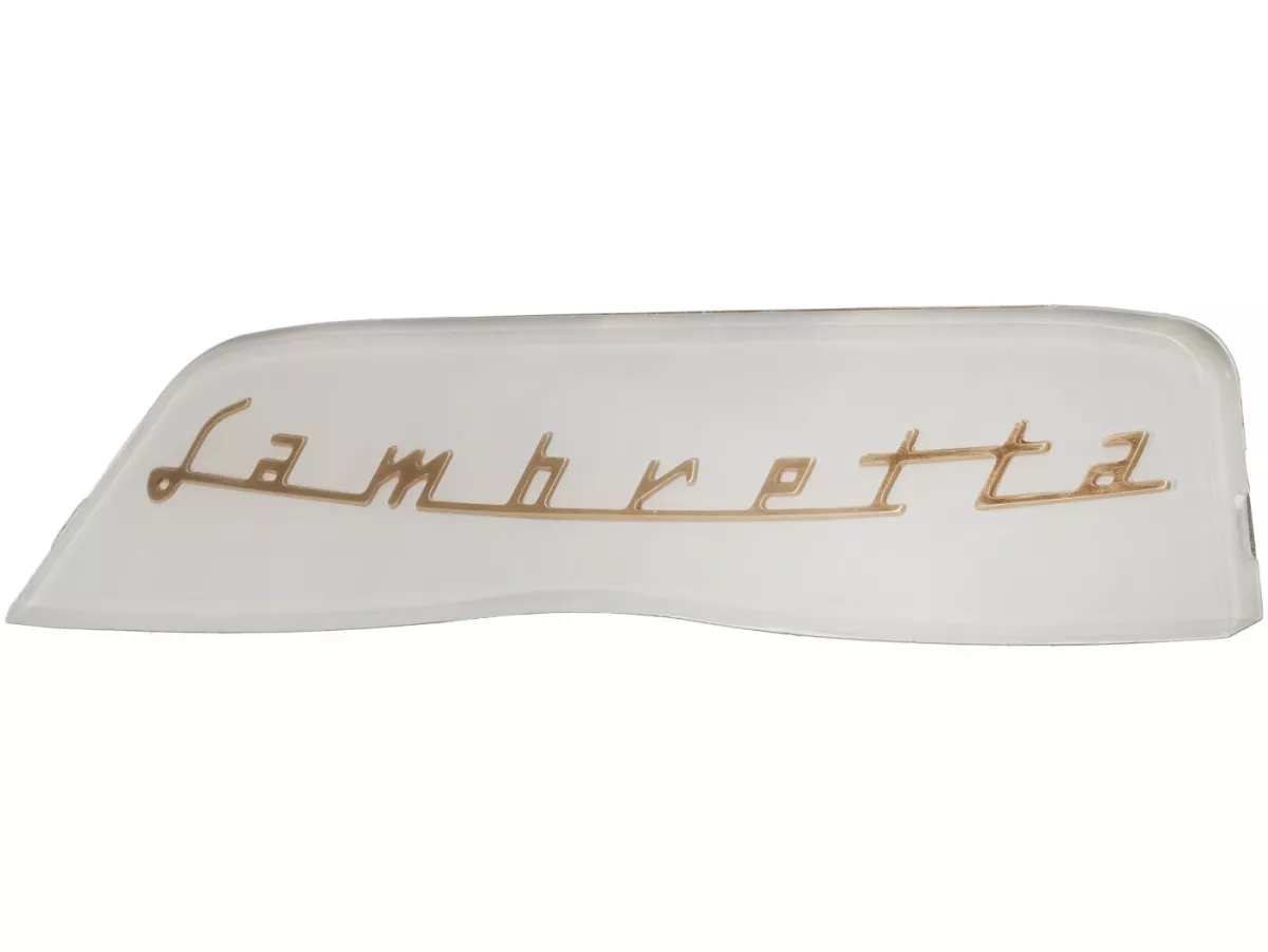Rear badge -LAMBRETTA- Serveta LI (Series 3 - Scooterlinea) - white