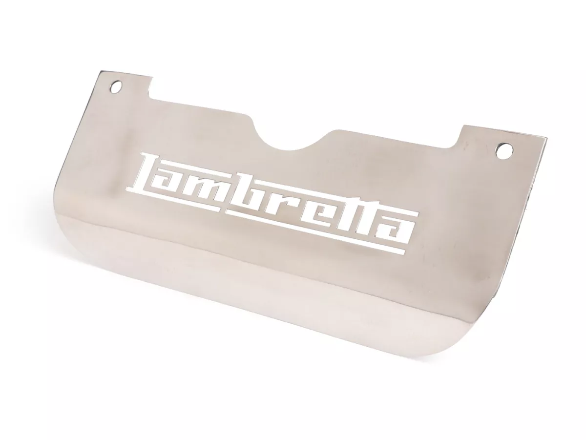 Splash plate for centre stand -LAMBRETTA- LI (series 2,  10.1959-), TV (series 2, 10.1959-) - lasercut - stainless steel