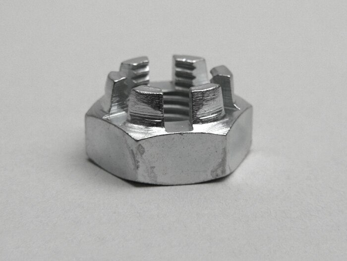 Rear hub castle nut -PIAGGIO M14x1.5 SW22- Vespa PX (-1984), Rally, Sprint150, TS125, GT125, GTR125, Super, SS180, GS160 / GS4, VNA, VNB, VBA, VBB, V50, V90 - front hub nut V50, V90, SS90, PV125, ET3, Rally, Sprint