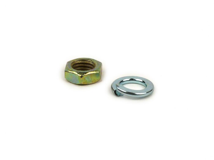 Baut -DIN 931- M9 x 65mm - termasuk mur dan snap ring - (digunakan untuk memasang peredam kejut belakang di bagian bawah mesin) - Vespa V50, PV, ET3, PX (-1984), Vespa Rally, Sprint150, GL150, Super, TS125, GT125, GTR125, GS160, GS4, SS180
