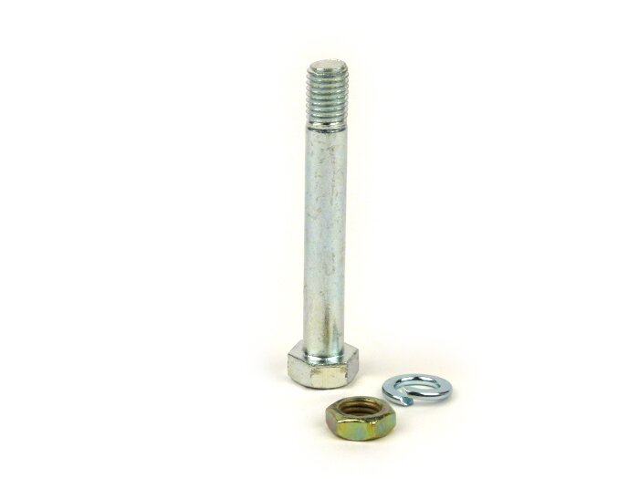 Baut -DIN 931- M9 x 65mm - termasuk mur dan snap ring - (digunakan untuk memasang peredam kejut belakang di bagian bawah mesin) - Vespa V50, PV, ET3, PX (-1984), Vespa Rally, Sprint150, GL150, Super, TS125, GT125, GTR125, GS160, GS4, SS180