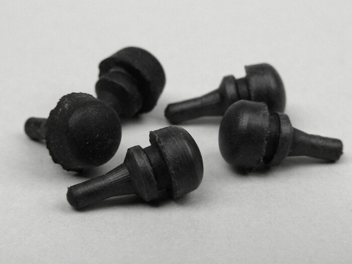 Rubberen bufferset zijklep, Nupsi -VESPA- V50 (V5A1T tot nr. 92876), V50 S (V5SA1T tot nr. 15324), V90 (V9A1T tot nr. 22234), V 125 Nuova - kleine zijklep