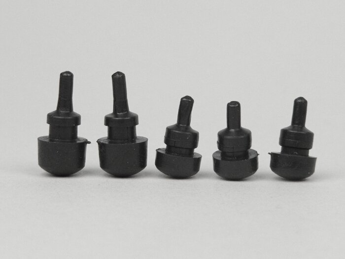 Set di tamponi in gomma con aletta laterale - Nupsi -VESPA- V50, V90, SS50, SS90, PV125, ET3 - aletta laterale grande