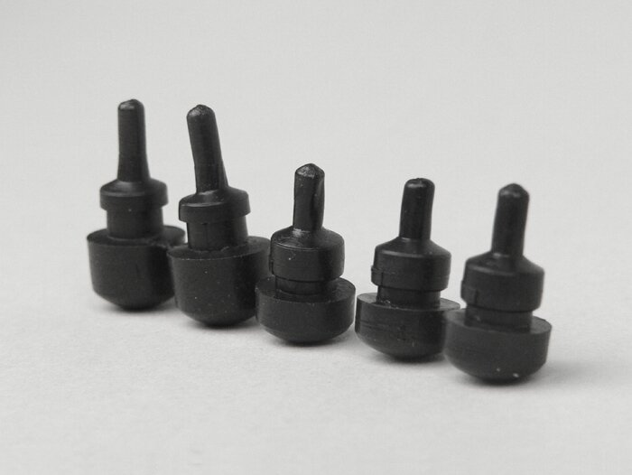 Set di tamponi in gomma con aletta laterale - Nupsi -VESPA- V50, V90, SS50, SS90, PV125, ET3 - aletta laterale grande